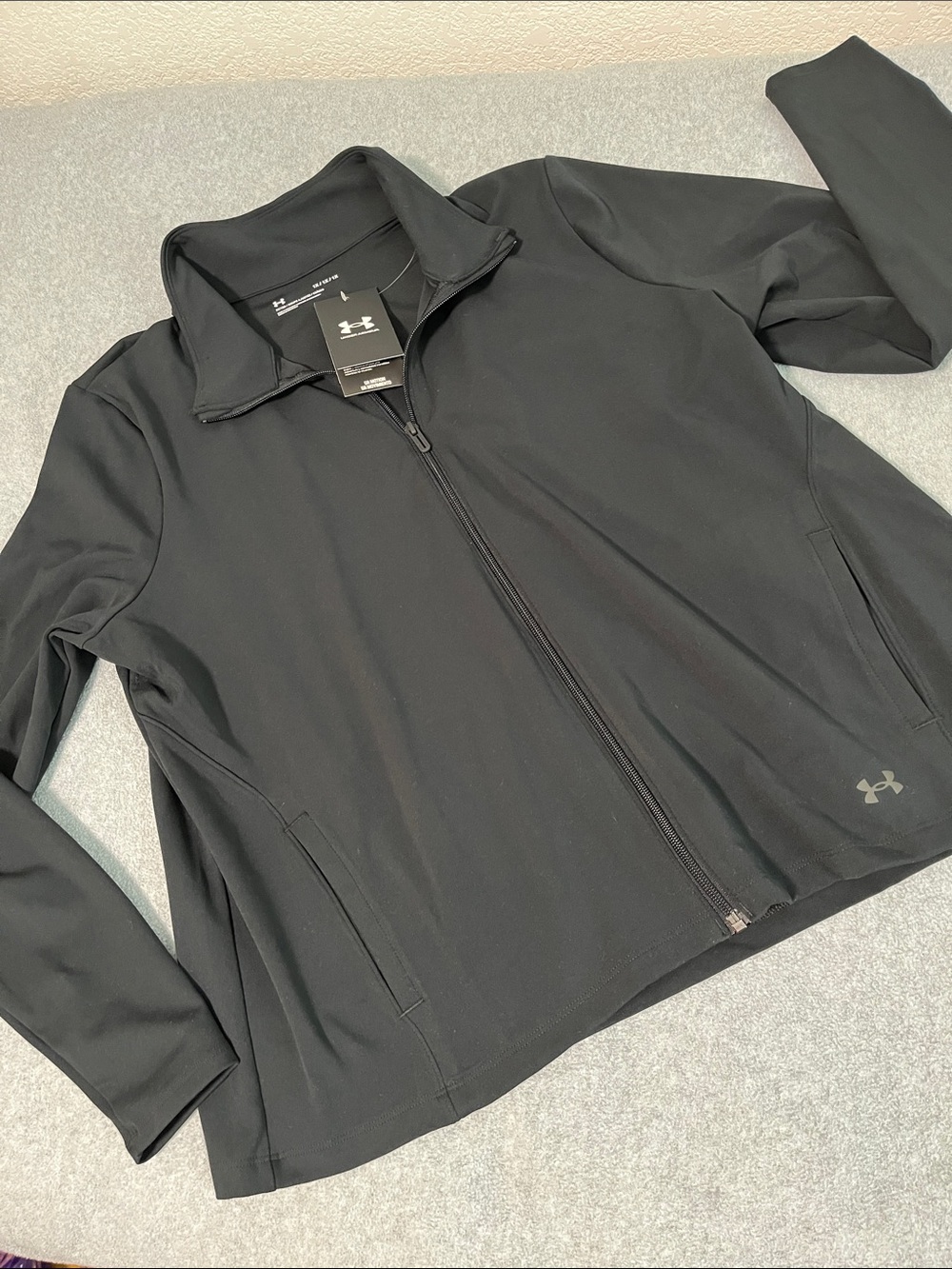 Under Armor Full Zip Performance Jacket Womens 1X Black Athletic Active